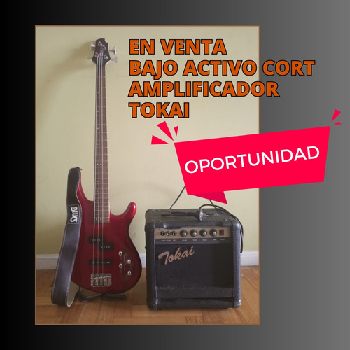 Combo Bajo Eléctrico Cort Activo 4 Cuerdas + Amplificador