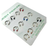 Piercing Septo Ferradura Brilho Colorido 10mm Strass 12 Unid