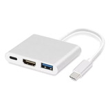 Adaptador Hub 3 En 1 Usb Tipo C A Usb-c Hdmi Usb 3.0 4k