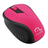 Mouse Sem Fio 1200dpi Preto E Rosa Mo214 - Multilaser