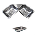 Bacha De Cocina Esquinera Mate Acero Inox 430 0,7 Mm Grueso