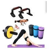 Set De Ejercicios Manta De Yoga + Rueda + Soporte Flexiones