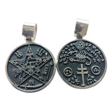 Dije Doble Tetragrammaton Y Exterminador Plata 925 Talisman