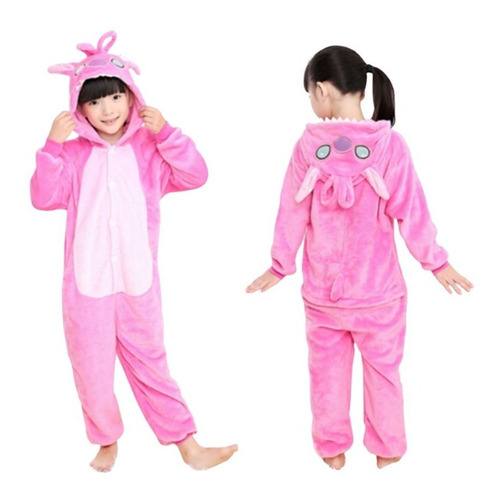 Pijama Polar Stitch Rosa Niño/a