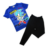 Conjunto Pijama De Niño De Sonic Sega