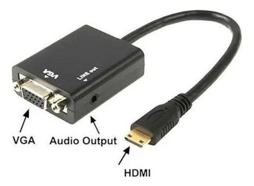 Cable Conversor De Vídeo Hdmi A Vga Con Audio P2