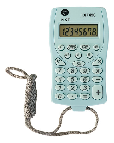 Mini Calculadora De Bolso Pequena Com Cordão De Pescoço 