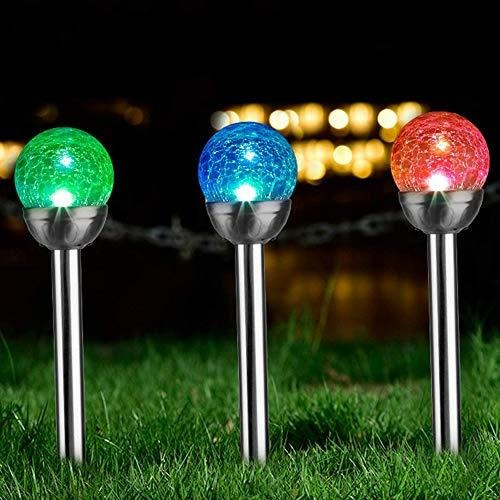 Luces De Jardin Led Solares 4 Piezas Multicolor Vidrio