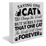 Cartel De Madera Rustico Para Amantes De Los Gatos, Decoraci
