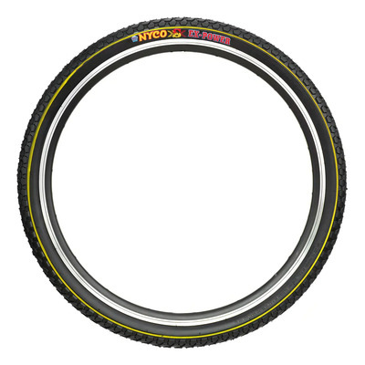 Llanta Para Bicicleta Rodada 26 X 2.125 Nyco Hy055 Negra Amarilla Turismo Negro
