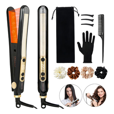 Operacion Plancha De Cabello Profesional De Cerámica 2 En 1 Liso Y Rizado Plancha De Pelo Iones Negativos Regalos Preciosos B-0784 Negro | MercadoLibre