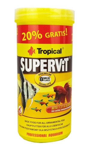 Ração Para Peixes Tropical Supervit Flakes 120g + 20% Bônus