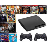 Playstation 3 Com 99 Jogos Originais (md) 2 Controles 500gb