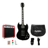 Guitarra Electrica Paquete Smithfire Tipo Sg310 Negro