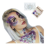 Kit: Adesivo Tatuagem Corporal + 6 Potes Glitter + 1 Cola