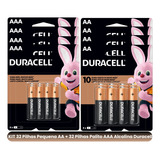 Kit 64 Pilhas Duracell Aa 32-uni Mais Aaa 32 Uni Cartela C 8