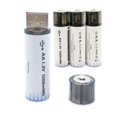 Batería-pila-aa-recargable Por Usb , 1,5 V- 1500mwh-litio