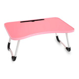 Mesa Plegable Notebook Soporte Laptop Cama Desayuno Rosada 