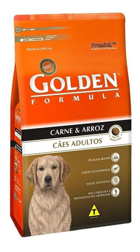 Alimento Golden Premium Especial Formula Para Cão Adulto Todos Os Tamanhos Sabor Carne E Arroz Em Sacola De 3kg