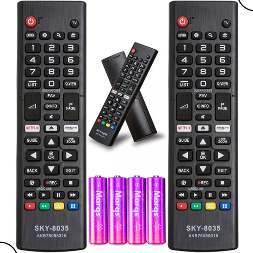 Kit 2 Controle Remoto Compatível LG Tv Smart Universal