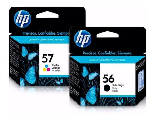 Dual Pack Tinta Hp 56 + 57 Claves C6656al + C6657al Original