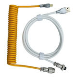Usb A Cable En Espiral Tipo C Teclado Mecánico De Línea