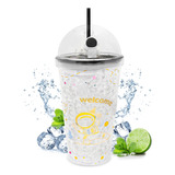 Termo Vaso Térmico Infantil Espacial 500ml Con Popote 