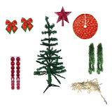 Árvore De Natal Completa Todas Decorações 90cm 70 Galhos Cor Vermelho