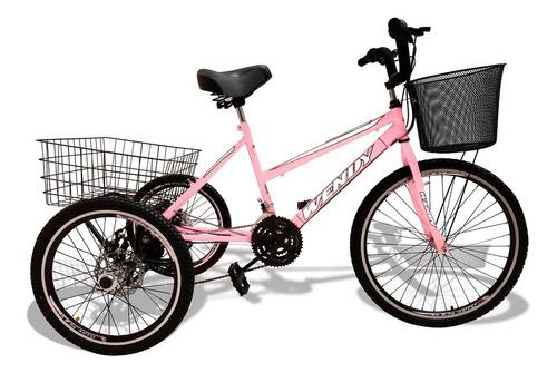 Triciclo Deluxe Wendy Aro 26 Completo 21 Marchas Rosa