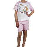 Pijama Niña Verano. Polera Y Short. 100% Algodón.o549