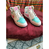 Tenis Jordan Retro 1 Mid Dijital Pink Y Aurora Green 24mx