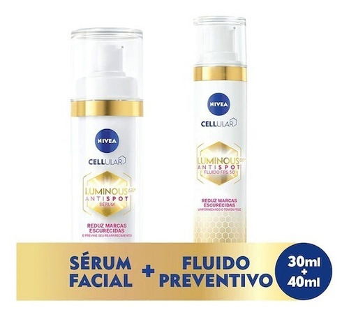 Kit Nivea Luminous 630 Antispot Sérum E Fluido Preventivo