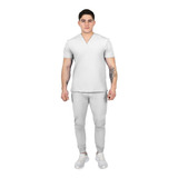 Jogger Pijama Quirúrgica Hombre Antifluidos Blanco