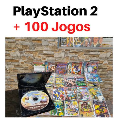 Playstation 2 Slim Black Sony + 100 Jogos Inclusos