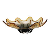 Fruteira De Murano Âmbar Com Preto - Centro De Mesa 40cm