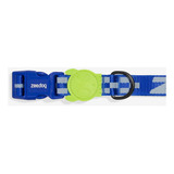 Collar Suave Resistente Ajustable Para Perros Zeedog Color Azul Astro Tamaño Del Collar M