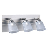 Aplique 3 Luces Led Cromo Moderno Baño Inoxidable Cuo Mks