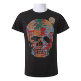 Playera Calavera Con Letra P Con Diamantes