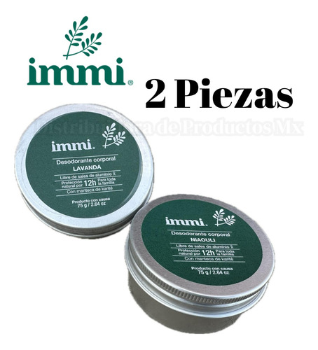 Desodorante Immi Natural 2pz 75g C/u Unisex - Para +6 Años