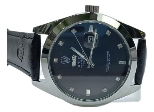 Reloj Date Just Negro Elegante Pila 