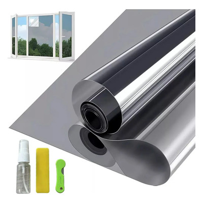Banna 1m X 6m Película Espejo Privacidad Para Ventana Antirayas,protector Solar Pelicula De Vidrio De Privacidad Para Ventanas Para Hogar Cocina Baño Oficina,calor Anti-uv,fácil Instalación, Gris | Envío gratis