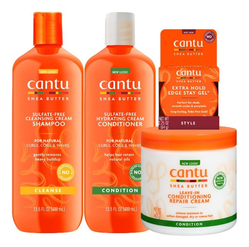 Kit Tratamiento Cabellos Rizos Cantu Especial Para Peinado