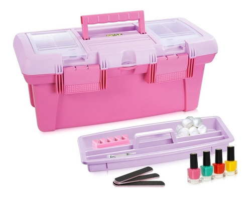 Caja Organizadora Vanity Rimax 18 Rosado - Lavanda