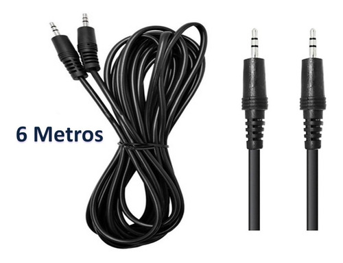 Cable De Audio Auxiliar Plug 3.5 A 3.5 Macho 6 Metros Mp3