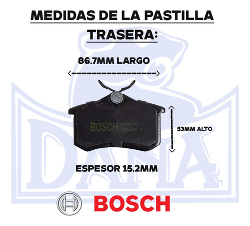 Pastillas De Freno Traseras Bosch P/ Audi A3 - Vw Bora Golf Foto 2