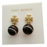 Aretes Tory Burch Logo Y Canica Colgante 