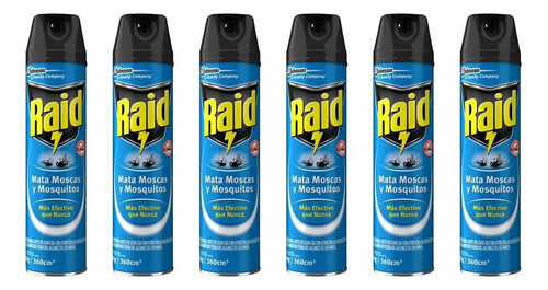 Pack X 6 Raid Insecticida Mata Moscas Y Mosquitos Con Olor