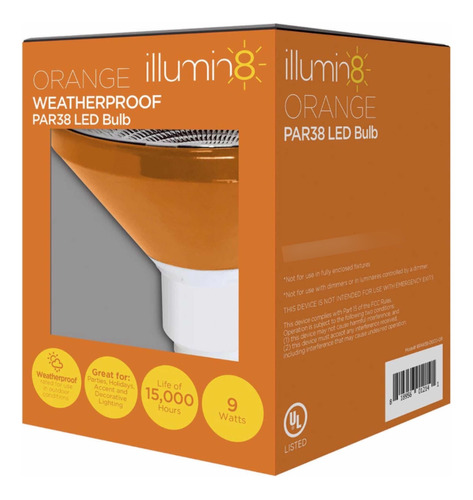 Foco Luz Led Naranja P Interiores/exteriores 9 Wts Illumin8