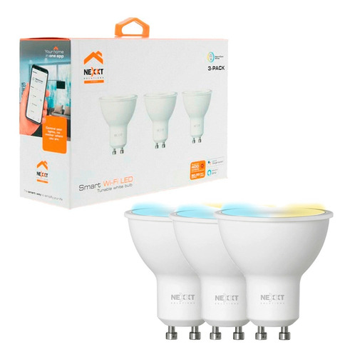 Lampara Nexxt Led Smart Gu10 Rgb Y Blanco 4w Wifi Pack X3