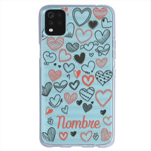 Funda LG Antigolpes Corazones Personalizada Tu Nombre